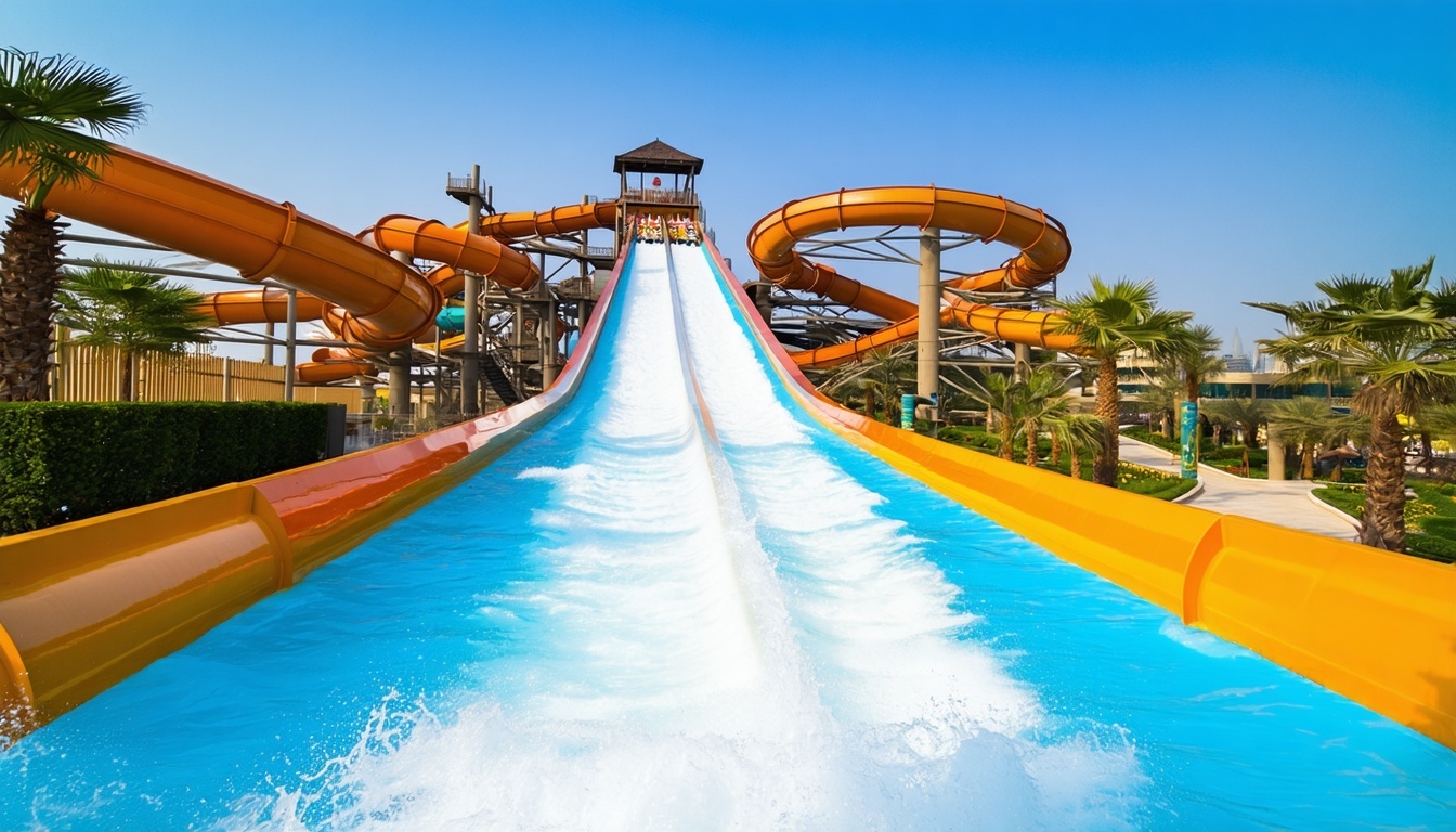 Thrilling water slides at Aquaventure World Dubai